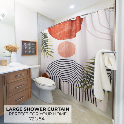 Beautiful Boho Shower Curtain for Your Bathroom - A Stylish 72" x 84" Modern Mid Century Curtain That Fits Perfect to Every Bath Decor - Ideal to Brighten Up Your Bohemian Bathroom at Home