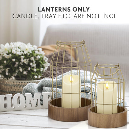 Rustic Farmhouse Lantern Decor - Stylish Decorative Lanterns for Your Living Room, Fireplace Mantle or Kitchen Dining Table - Modern Upscale Beauty for Your Entire Home