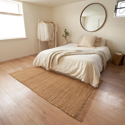 KIBAGA 2x3 ft Jute Rug - Soft and Non-Slip Mat, Perfect for Enhancing Your Bathroom or Modern Home Decor