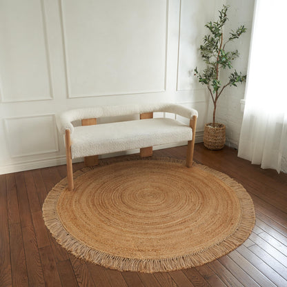 KIBAGA 2x3 ft Jute Rug - Soft and Non-Slip Mat, Perfect for Enhancing Your Bathroom or Modern Home Decor