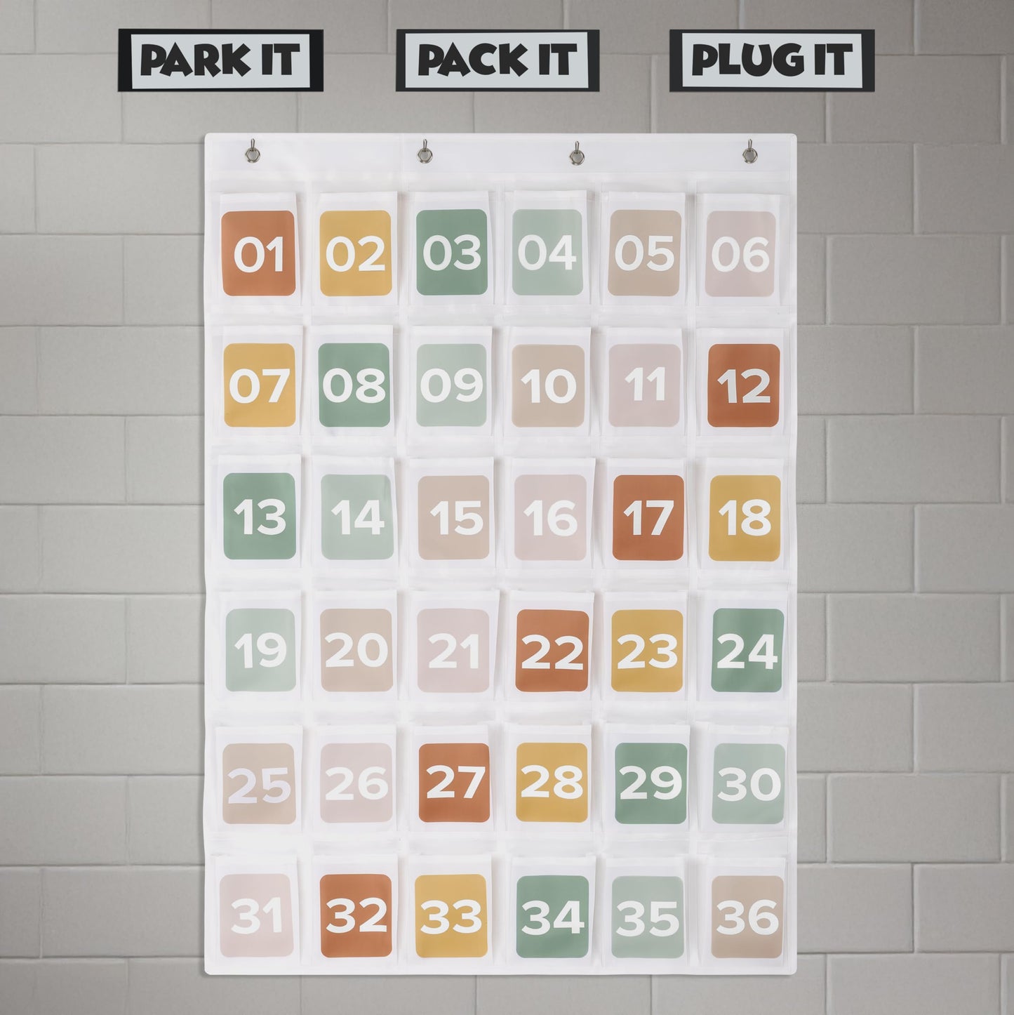 Numbered Hanging Pocket Chart Organizer for Classroom Sundries and Cell Phones – Wall & Door Mountable Storage Solution