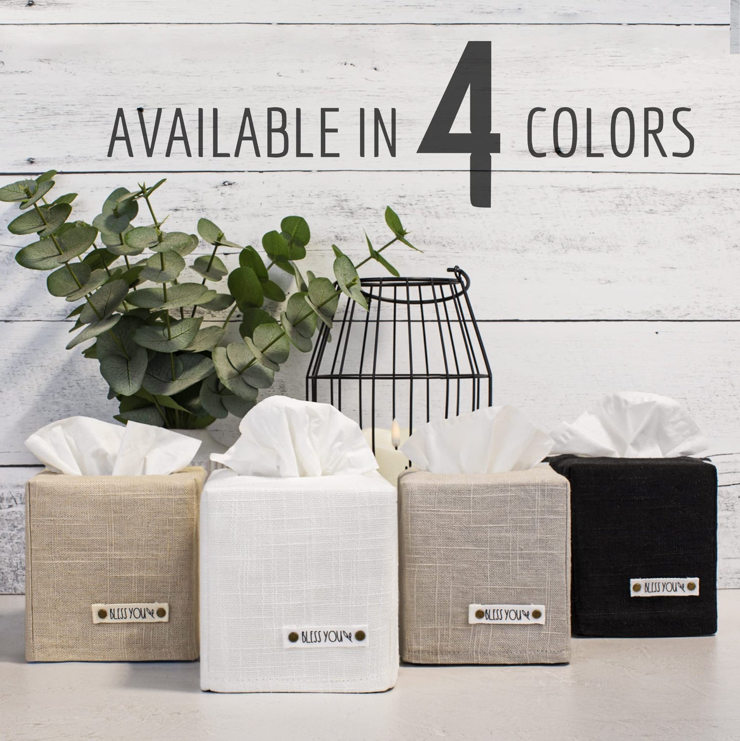 Stylish Tissue Box Cover - This Linen Holder Instantly Covers Your Square Tissue Boxes - The Perfect Cube Cover for Your Bathroom and Home