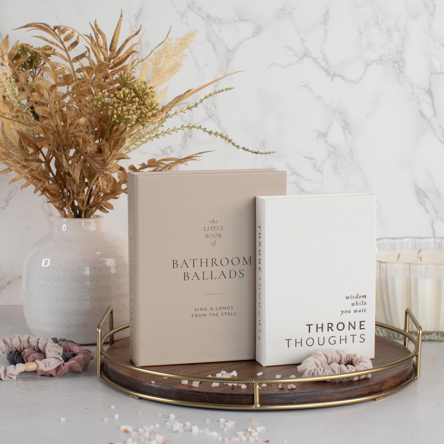 KIBAGA Faux Books Set of 2 for Bathroom Decor - Decorative Book Boxes for Your Restroom - The Perfect Modern Decoration for The Guest Bathroom