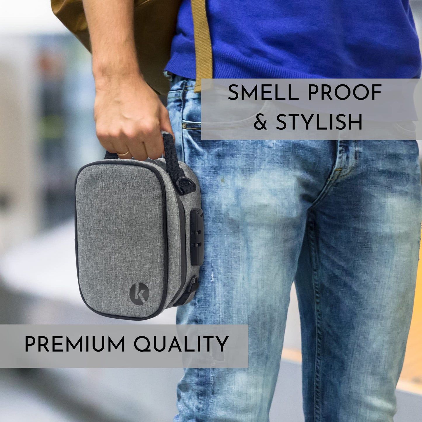KIBAGA Travel Pill Organizer & Secure Medicine Storage Bag with Lock - Personal Container Box with Smell Control -Portable Water Proof Case for Vitamins, Supplements & First Aid