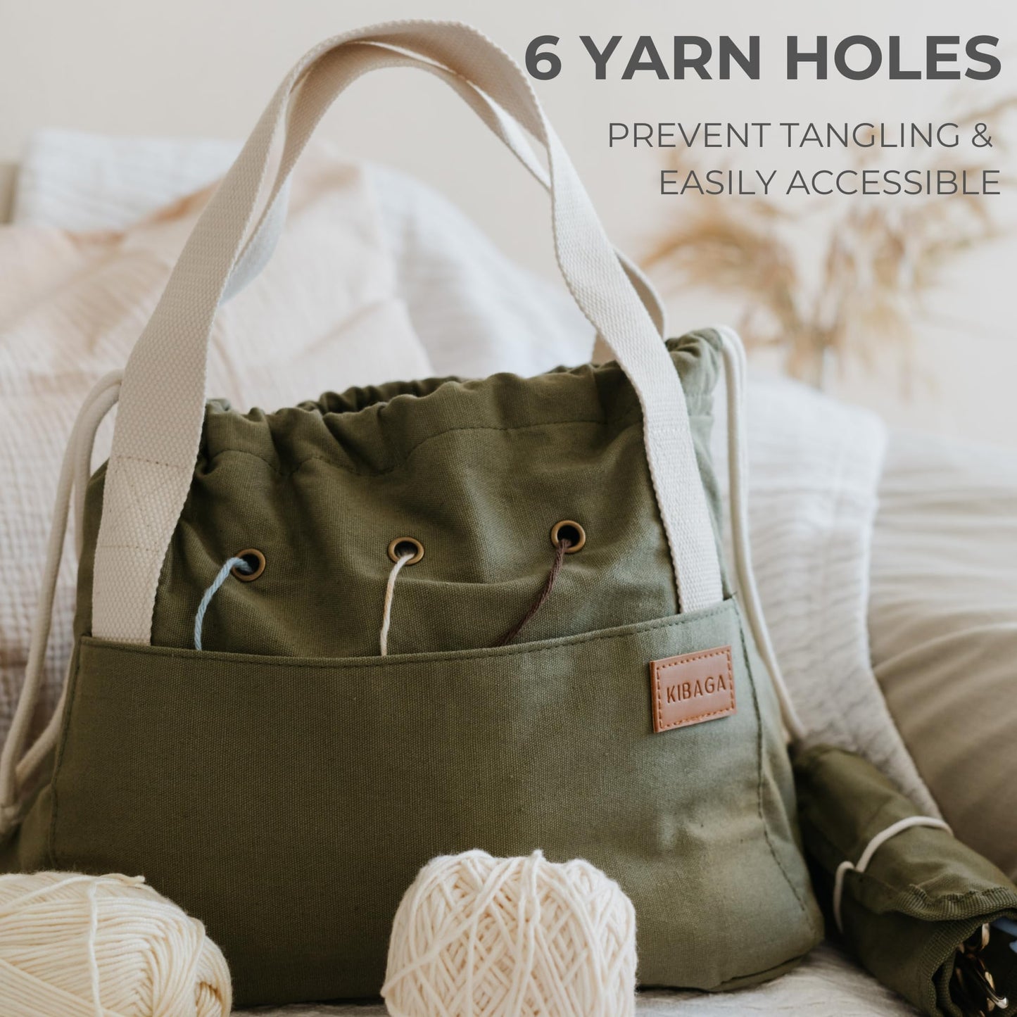 Stylish Crochet Yarn Bag - Modern Knitting Bag To Organize Your Crocheting Accessories, Needles, Hooks and Supplies - Convenient Yarn Holder Bags Perfect As Gifts