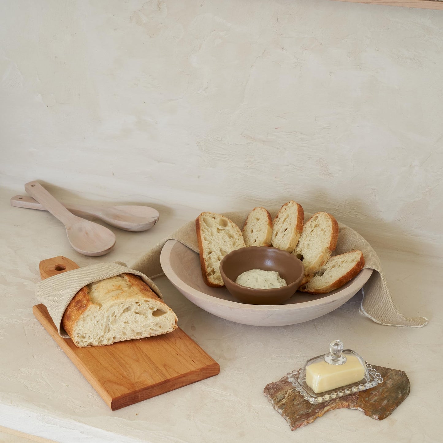 Beautiful Salad Bowls, Wooden Salad Bowls Set, Large Beech Wood Serving Bowl for Fruits & Salad with Serving Utensils