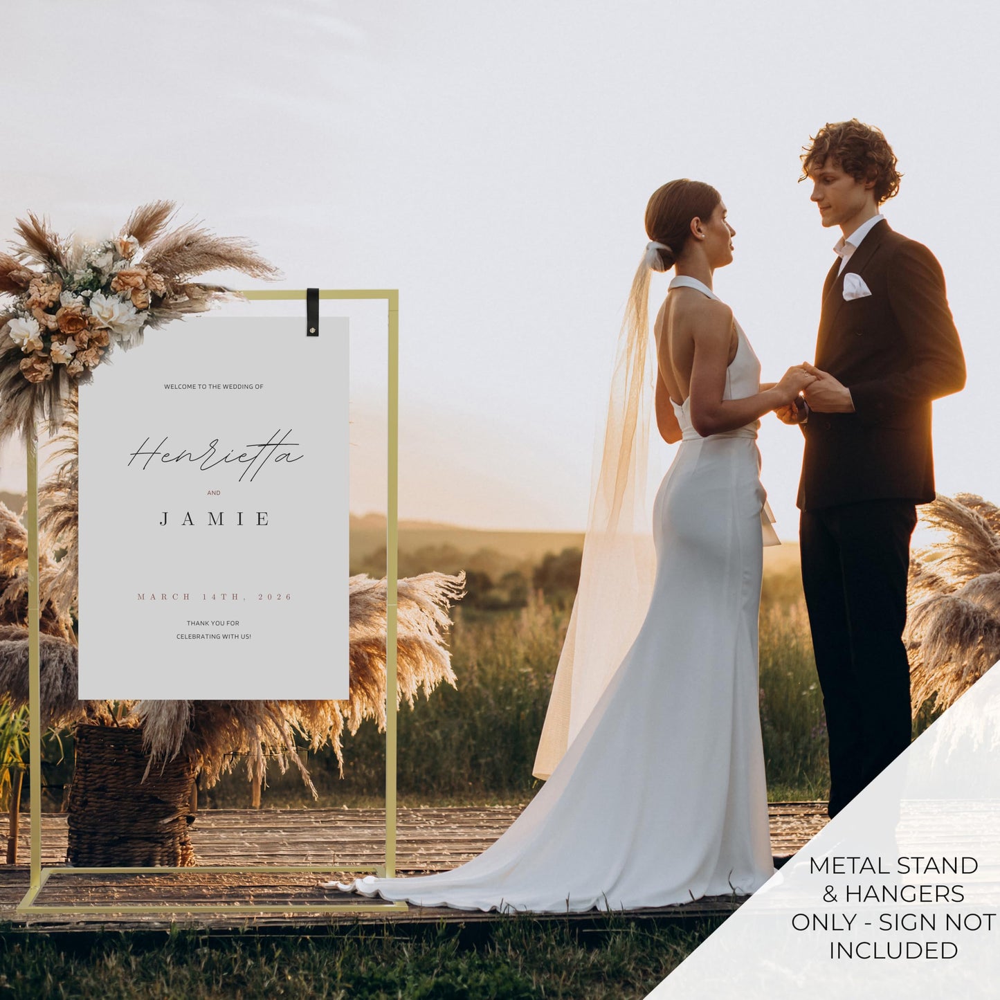 Beautiful Wedding Sign Stand - The Perfect Welcome to Our Wedding Sign - Aesthetic Holder Stand to Welcome Your Guests