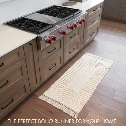 KIBAGA Beautiful Boho Rug with Tassels for Your Bathroom - Soft 2 x 3 ft. Cotton Rug Fits Perfectly Into Your Bath - Washable, Non-Slip Mat Ideal to Enhance Any Modern Home Decor, 24 x 36 inch