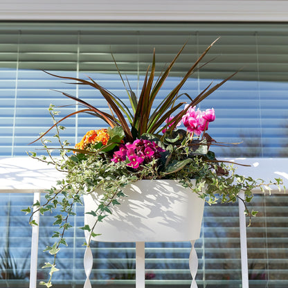 Beautiful Hanging Flower Pots for Outside Railing Or Fence - Stylish Set of 3 Outdoor Planters For Any Balcony, Porch or Deck - Window Planter Boxes Are Perfect For Your Flowers