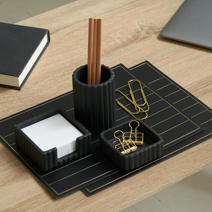 Modern Aesthetic Desk Accessories Set of 3 - Stylish Concrete Organizers for Pens & Office Supplies - A Cute and Functional Addition to Your Workspace Decor