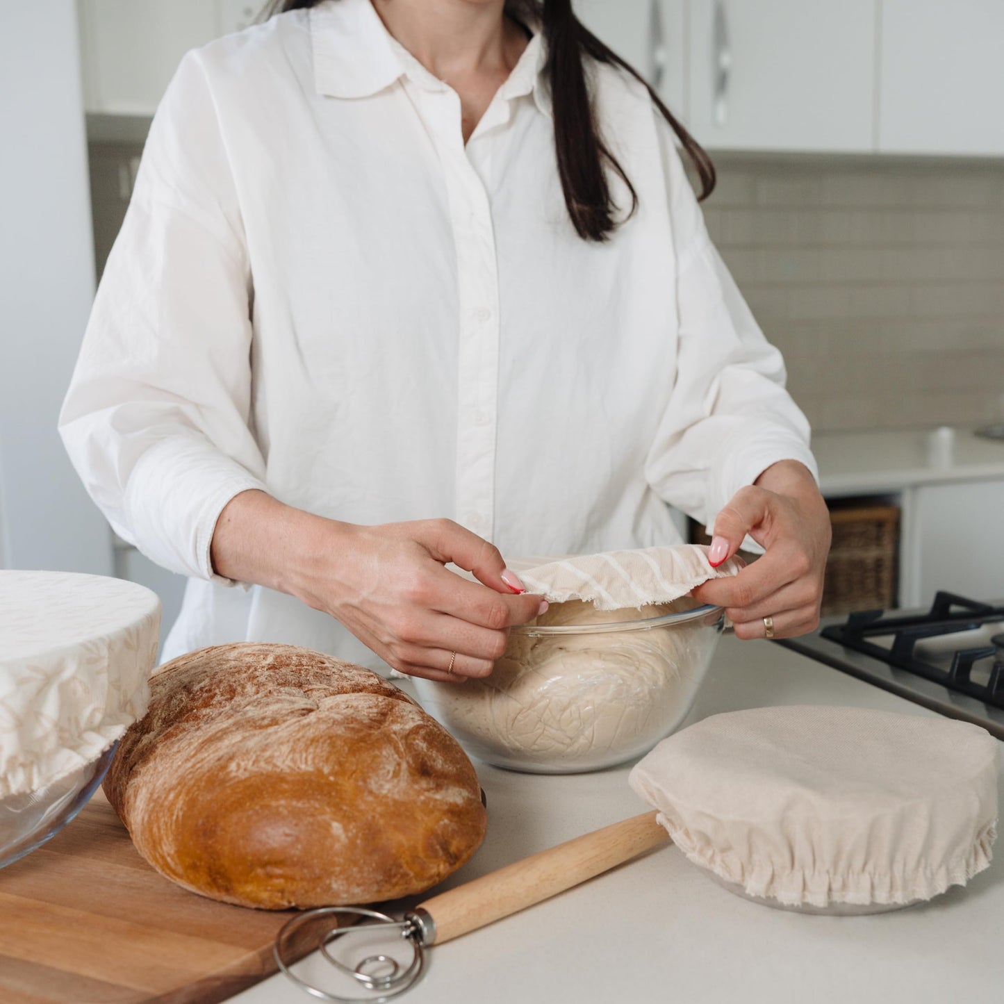 Beautiful Reusable Bowl Covers for Bread Proofing –  Elastic Food Covers for Sourdough, Dough Rising - Perfect Food Storage
