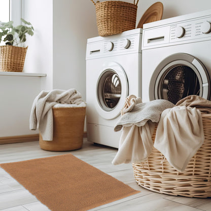 Beautiful Boho Rug for Your Bathroom - Soft Textured Bath Mat Made of 100% Cotton Fits Perfectly Into Your Home - A Cute, Non-Slip and Absorbent Rug Ideal to Enhance Any Bath/Bedroom Decor