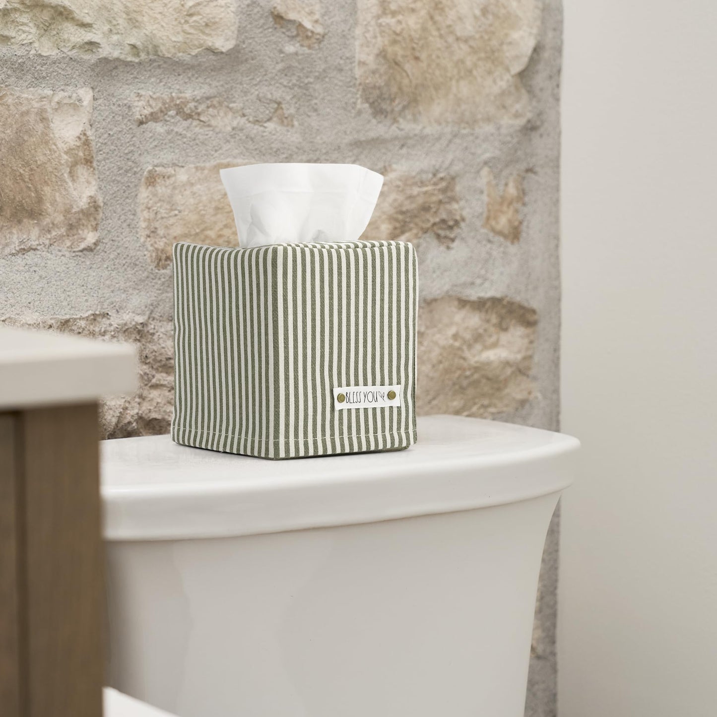 Stylish Tissue Box Cover - This Linen Holder Instantly Covers Your Square Tissue Boxes - The Perfect Cube Cover for Your Bathroom and Home