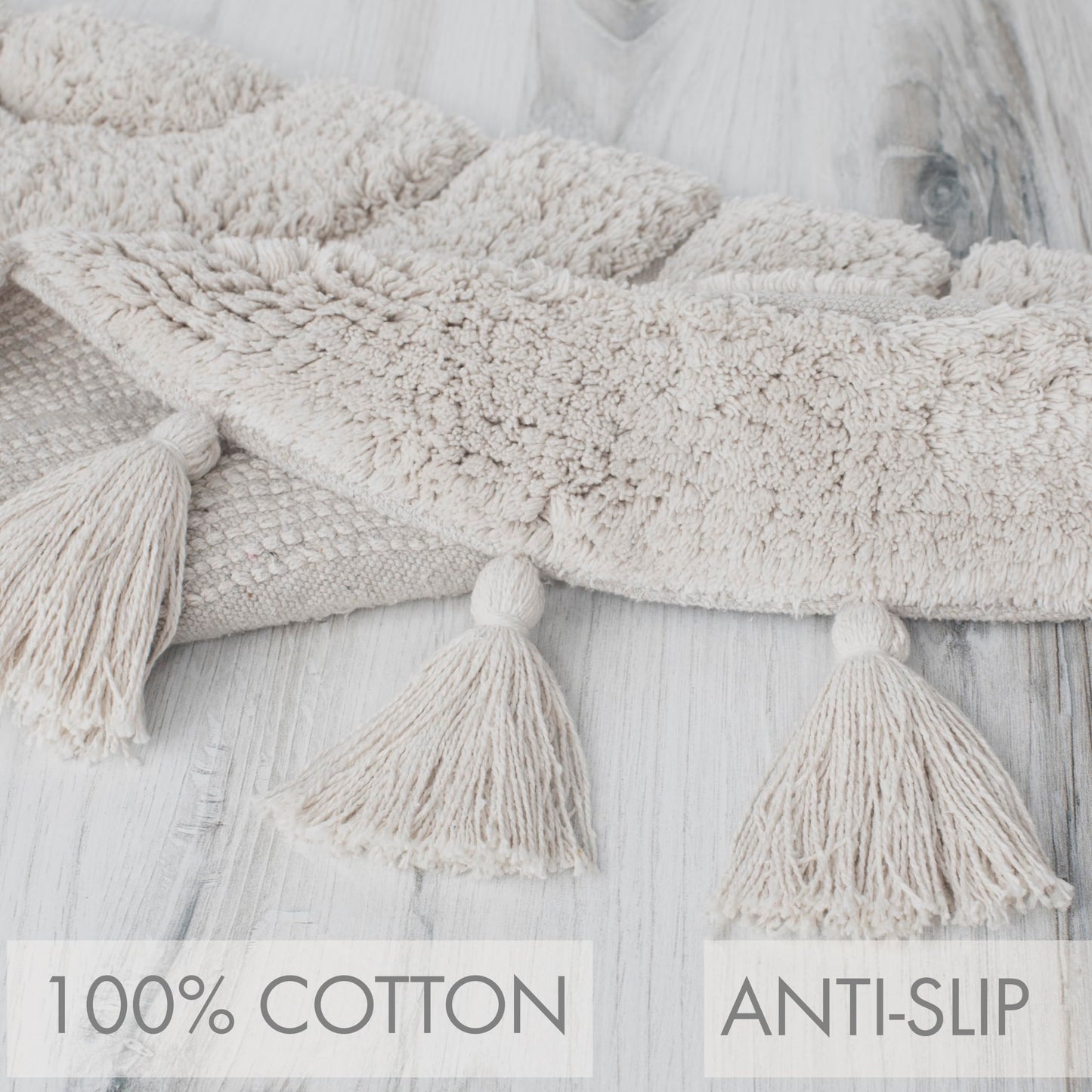 Beautiful Boho Rug for Your Bathroom - A Cute Half Circle Bath Mat That Fits Perfect To Every Bath Decor - Ideal to Brighten Up Your Bohemian Bathroom & Bedroom at Home