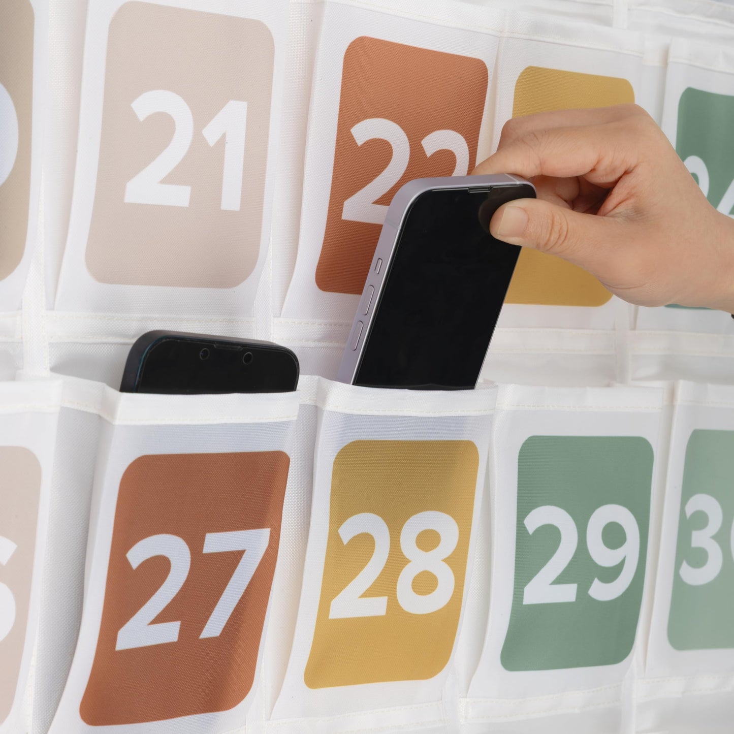 Numbered Hanging Pocket Chart Organizer for Classroom Sundries and Cell Phones – Wall & Door Mountable Storage Solution