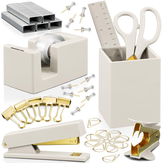 Modern Aesthetic Desk Accessories Set - Stylish Organizers for Office Supplies