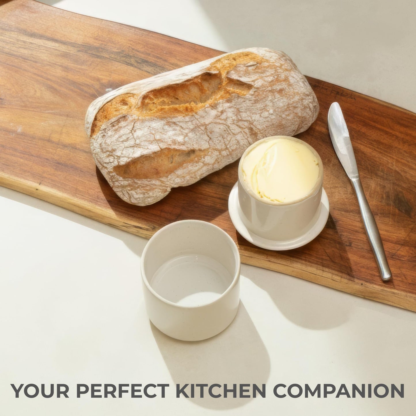 Beautiful Ceramic Butter Crock For Kitchen Countertop – Premium Container with Water Seal is Perfect to Keep Your Butter Fresh, Soft and Spreadable - Easy to Use French Butter Holder with Lid
