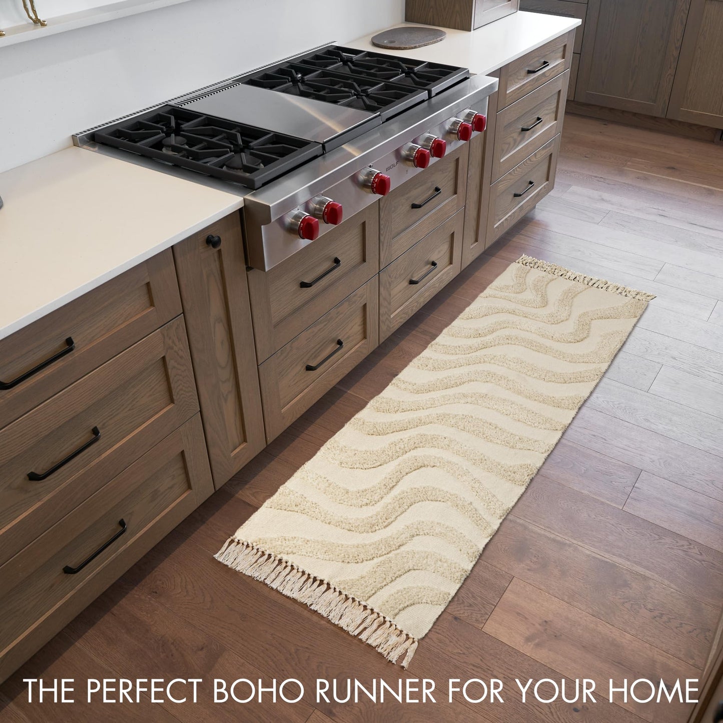 Chic 2x3 Boho Cotton Rug with Tassels – Soft & Washable Bathroom Mat for a Cozy, Modern Home