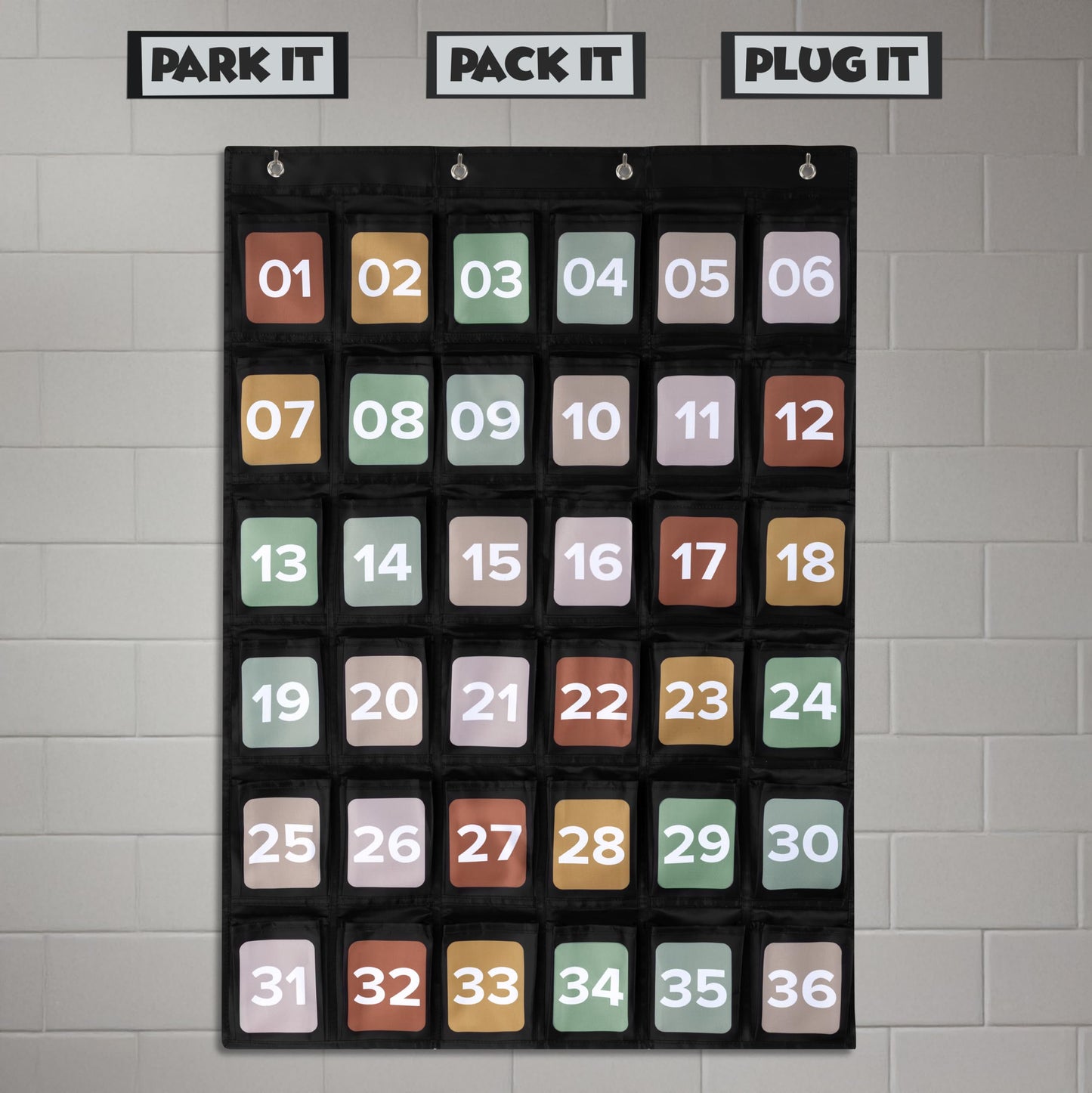 Numbered Hanging Pocket Chart Organizer for Classroom Sundries and Cell Phones – Wall & Door Mountable Storage Solution