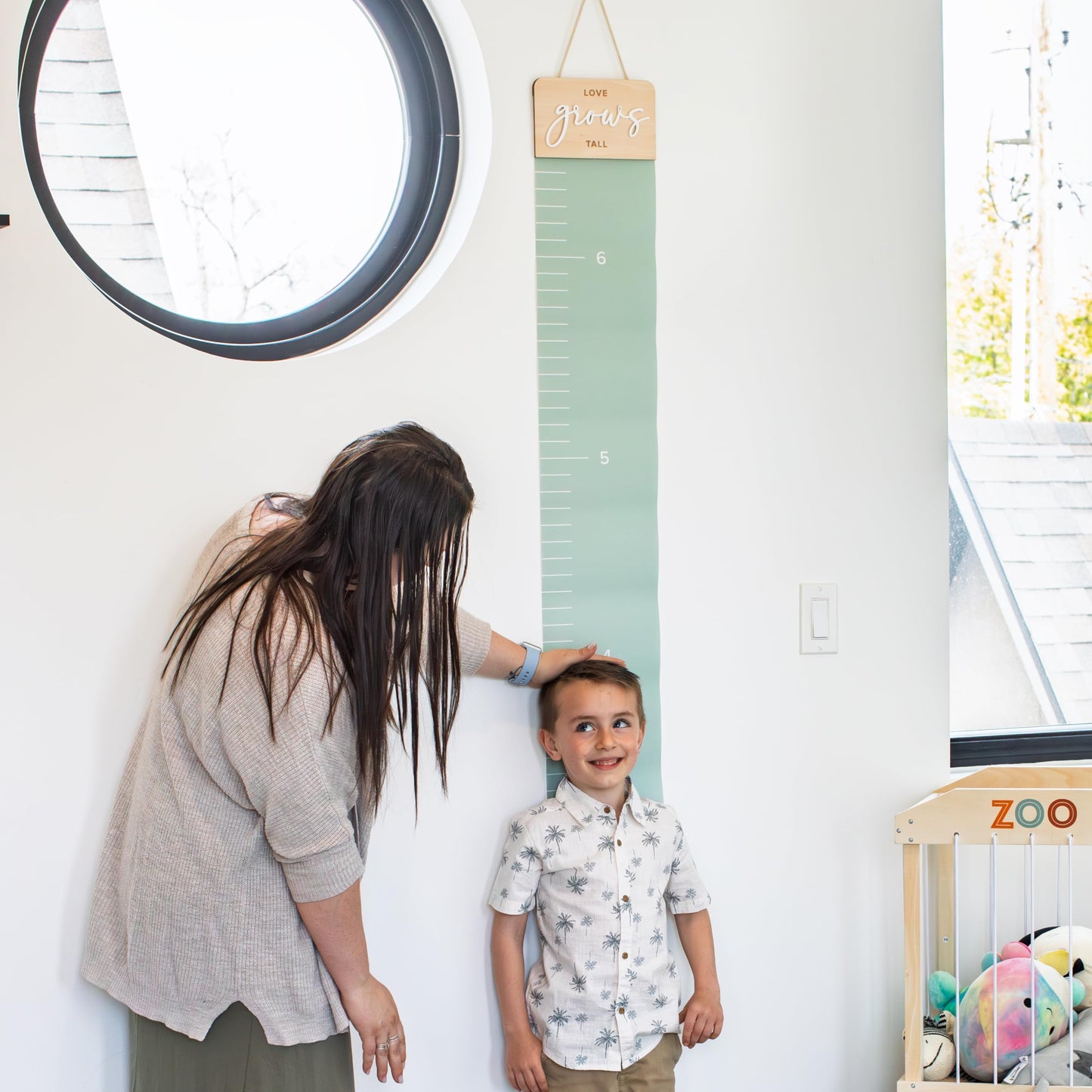 Beautiful Wall Hanging Growth Chart for Kids - The Perfect Height Measurement Chart to Track Your Kids Growth - Modern Nursery Or Playroom Wall Decor