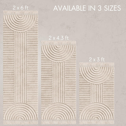 Beautiful 2x6 ft. Boho Runner Rug with Tassels for Your Hallway, Bedroom Or Living Room - Soft Cotton Carpet Fits Perfectly In Any Kitchen/Dining Space - Washable Rug Enhances Any Home Decor