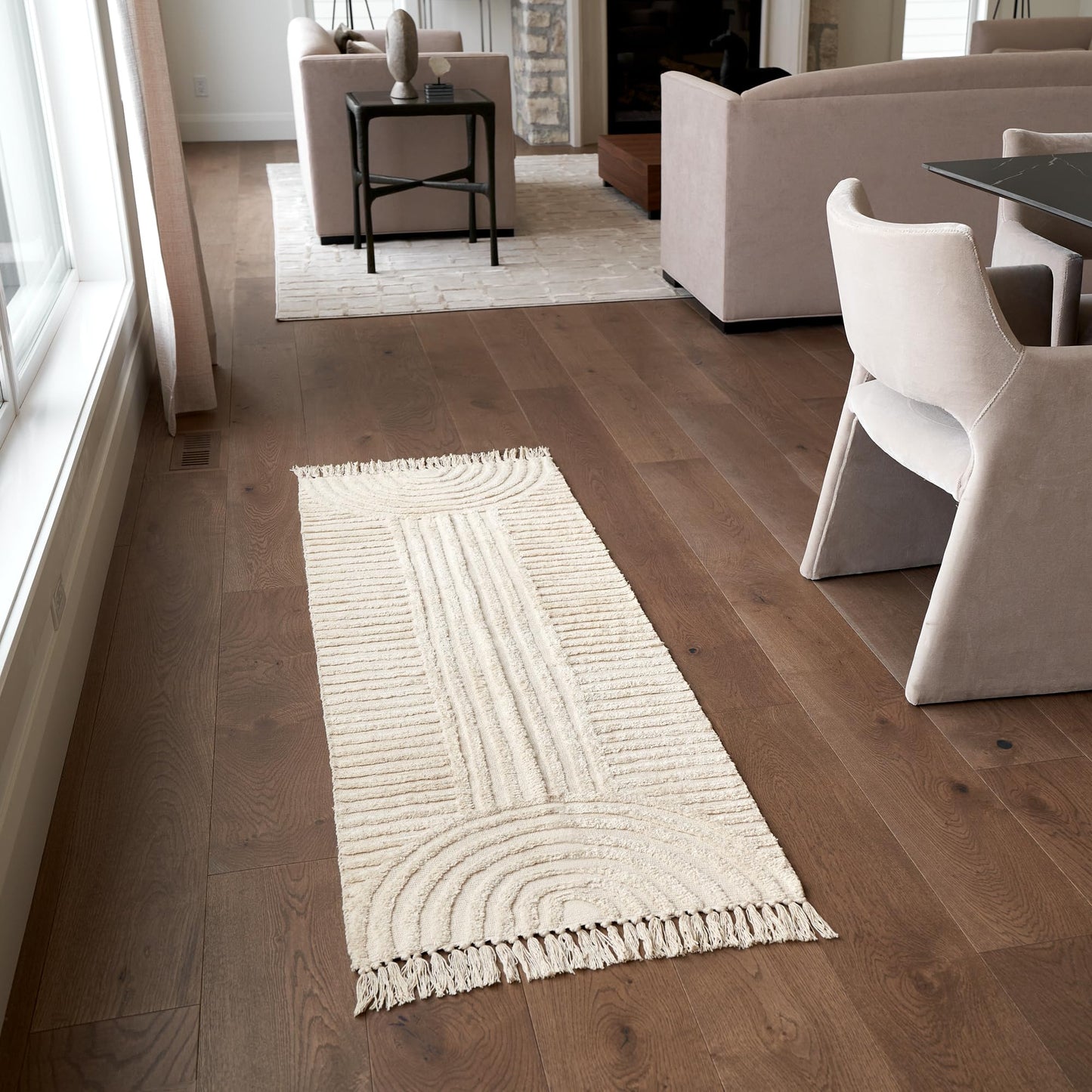 KIBAGA Beautiful Boho Rug with Tassels for Your Bathroom - Soft 2 x 3 ft. Cotton Rug Fits Perfectly Into Your Bath - Washable, Non-Slip Mat Ideal to Enhance Any Modern Home Decor, 24 x 36 inch