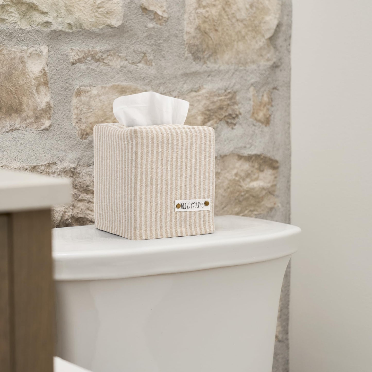 Stylish Tissue Box Cover - This Linen Holder Instantly Covers Your Square Tissue Boxes - The Perfect Cube Cover for Your Bathroom and Home