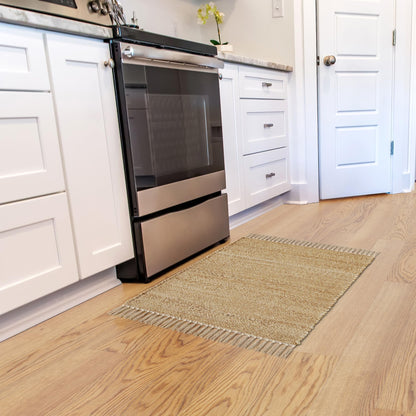 KIBAGA 2x3 ft Jute Rug - Soft and Non-Slip Mat, Perfect for Enhancing Your Bathroom or Modern Home Decor