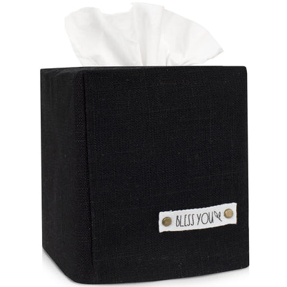 Stylish Tissue Box Cover - This Linen Holder Instantly Covers Your Square Tissue Boxes - The Perfect Cube Cover for Your Bathroom and Home