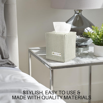 Stylish Tissue Box Cover - This Linen Holder Instantly Covers Your Square Tissue Boxes - The Perfect Cube Cover for Your Bathroom and Home