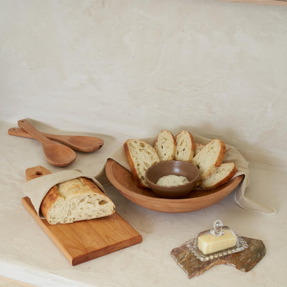 Beautiful Salad Bowls, Wooden Salad Bowls Set, Large Beech Wood Serving Bowl for Fruits & Salad with Serving Utensils