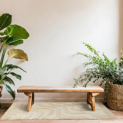 Chic 2x3 Boho Cotton Rug with Tassels – Soft & Washable Bathroom Mat for a Cozy, Modern Home