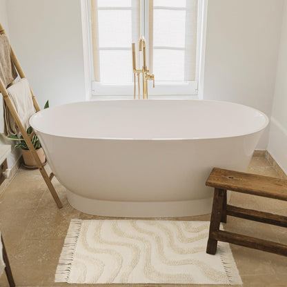 Chic 2x3 Boho Cotton Rug with Tassels – Soft & Washable Bathroom Mat for a Cozy, Modern Home