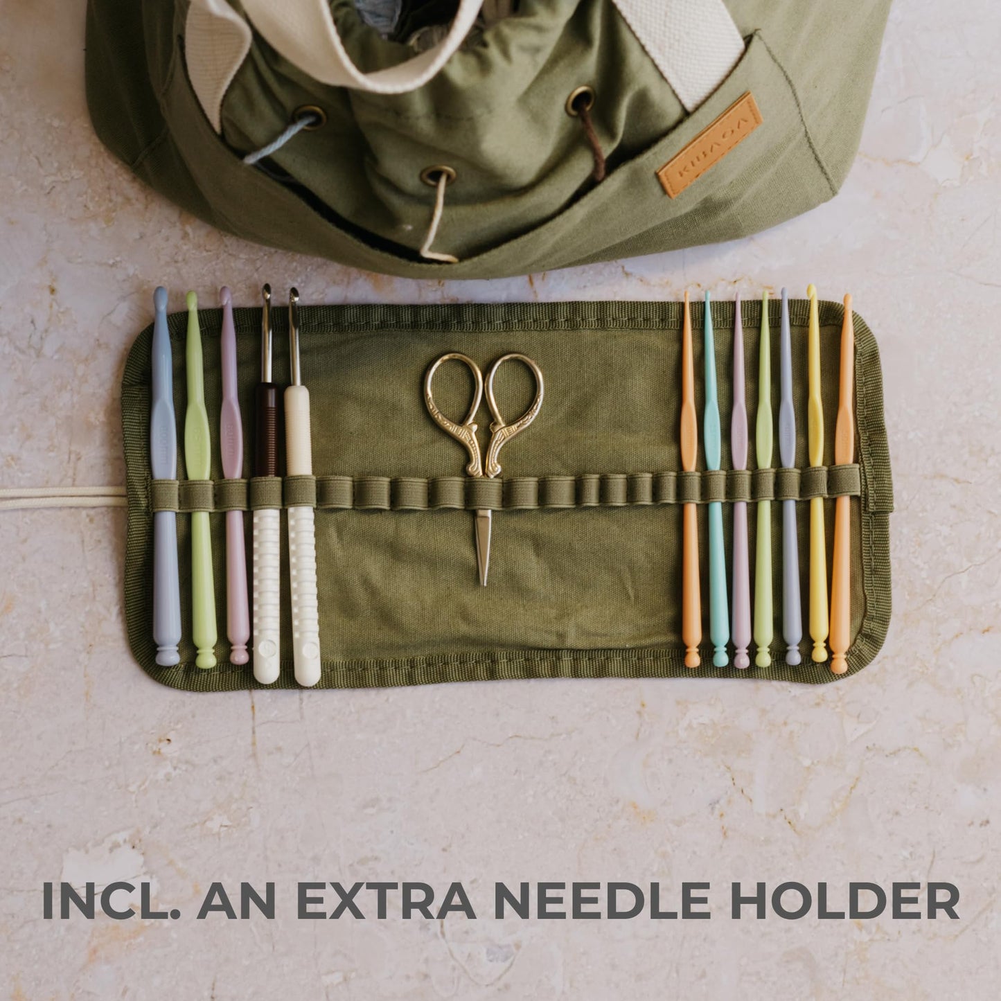 Stylish Crochet Yarn Bag - Modern Knitting Bag To Organize Your Crocheting Accessories, Needles, Hooks and Supplies - Convenient Yarn Holder Bags Perfect As Gifts