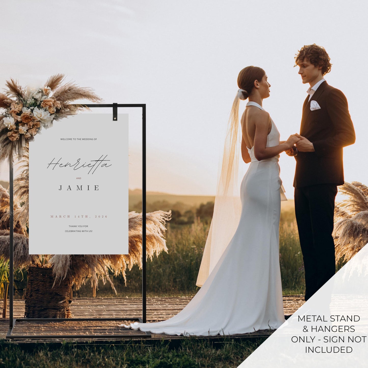 Beautiful Wedding Sign Stand - The Perfect Welcome to Our Wedding Sign - Aesthetic Holder Stand to Welcome Your Guests