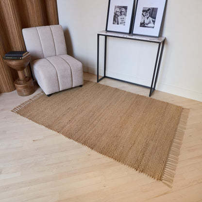 KIBAGA 2x3 ft Jute Rug - Soft and Non-Slip Mat, Perfect for Enhancing Your Bathroom or Modern Home Decor