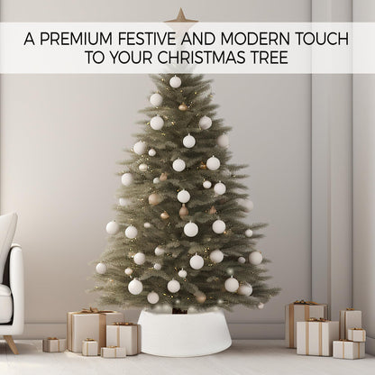 Beautiful Christmas Tree Collar - Authentic 28" Boucle Tree Ring for Any Christmas Decor - Easy to Set Up Skirt Enhances Your Holiday Home Decor