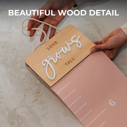 Beautiful Wall Hanging Growth Chart for Kids - The Perfect Height Measurement Chart to Track Your Kids Growth - Modern Nursery Or Playroom Wall Decor