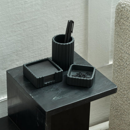 Modern Aesthetic Desk Accessories Set of 3 - Stylish Concrete Organizers for Pens & Office Supplies - A Cute and Functional Addition to Your Workspace Decor