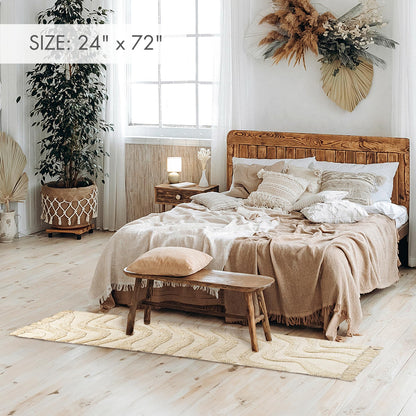 Chic 2x3 Boho Cotton Rug with Tassels – Soft & Washable Bathroom Mat for a Cozy, Modern Home