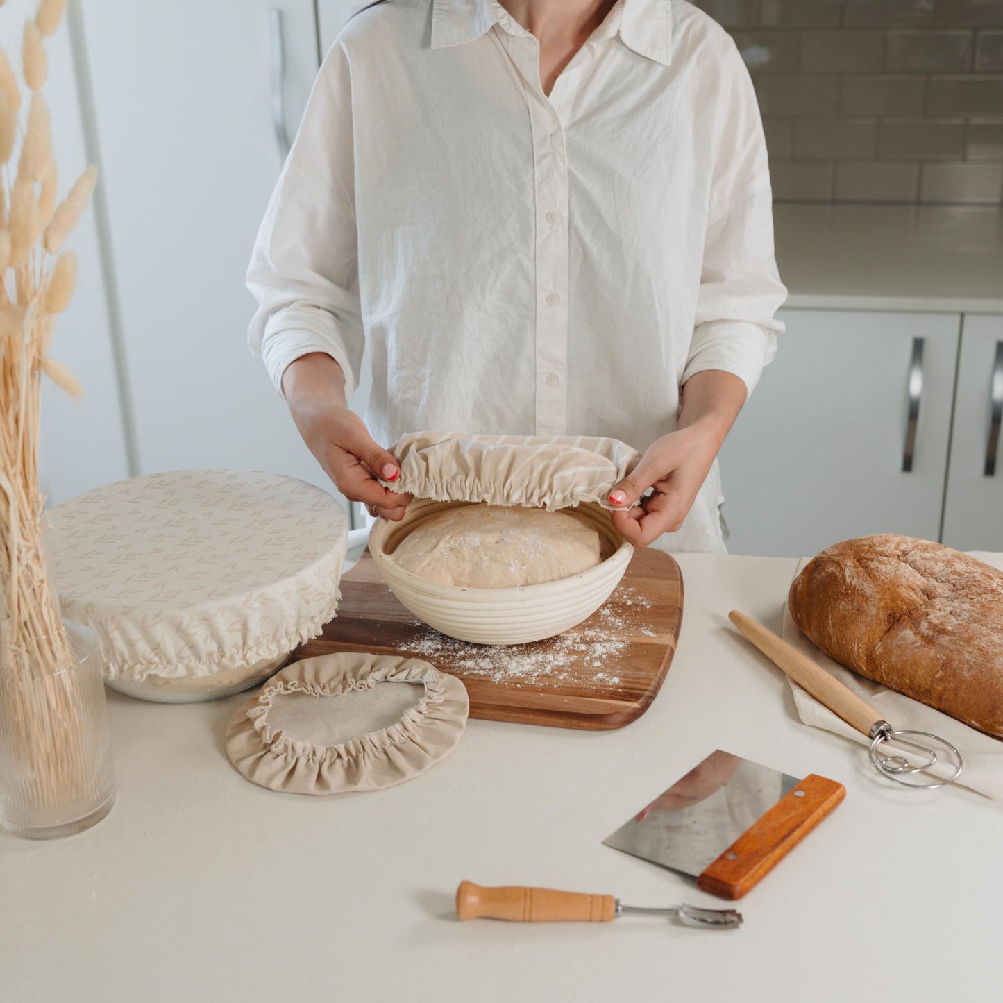 Beautiful Reusable Bowl Covers for Bread Proofing –  Elastic Food Covers for Sourdough, Dough Rising - Perfect Food Storage