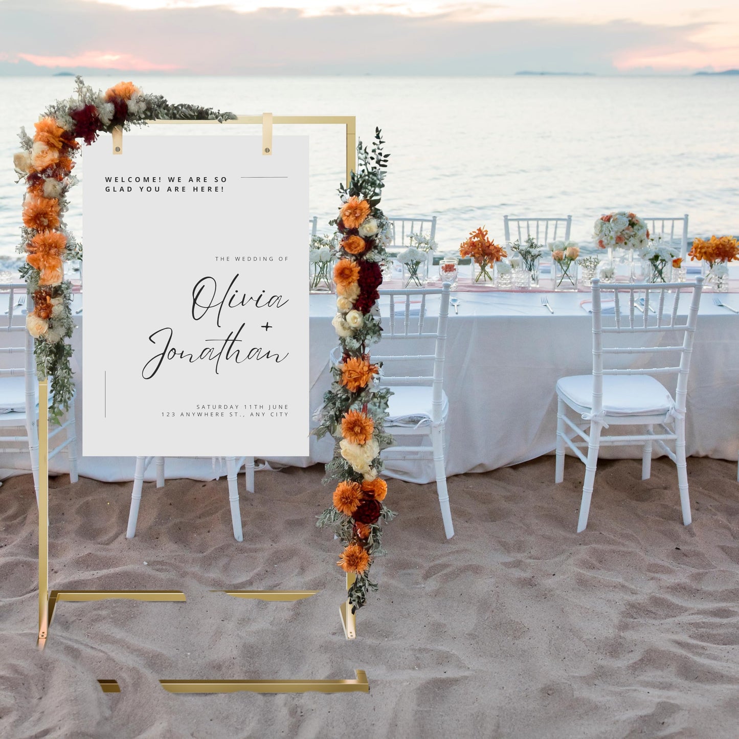 Beautiful Wedding Sign Stand - The Perfect Welcome to Our Wedding Sign - Aesthetic Holder Stand to Welcome Your Guests