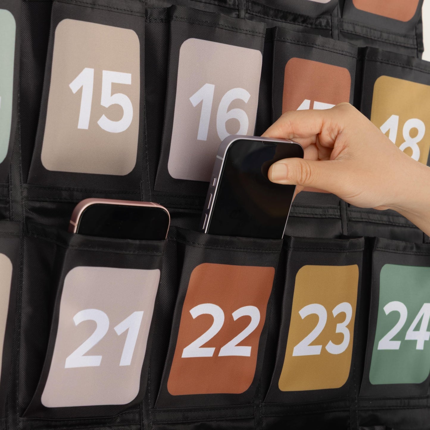 Numbered Hanging Pocket Chart Organizer for Classroom Sundries and Cell Phones – Wall & Door Mountable Storage Solution