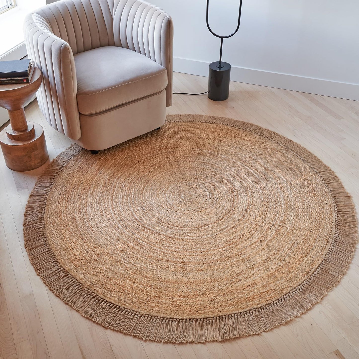 KIBAGA 2x3 ft Jute Rug - Soft and Non-Slip Mat, Perfect for Enhancing Your Bathroom or Modern Home Decor