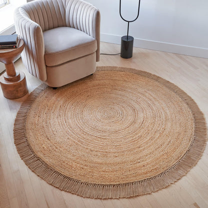 KIBAGA 2x3 ft Jute Rug - Soft and Non-Slip Mat, Perfect for Enhancing Your Bathroom or Modern Home Decor