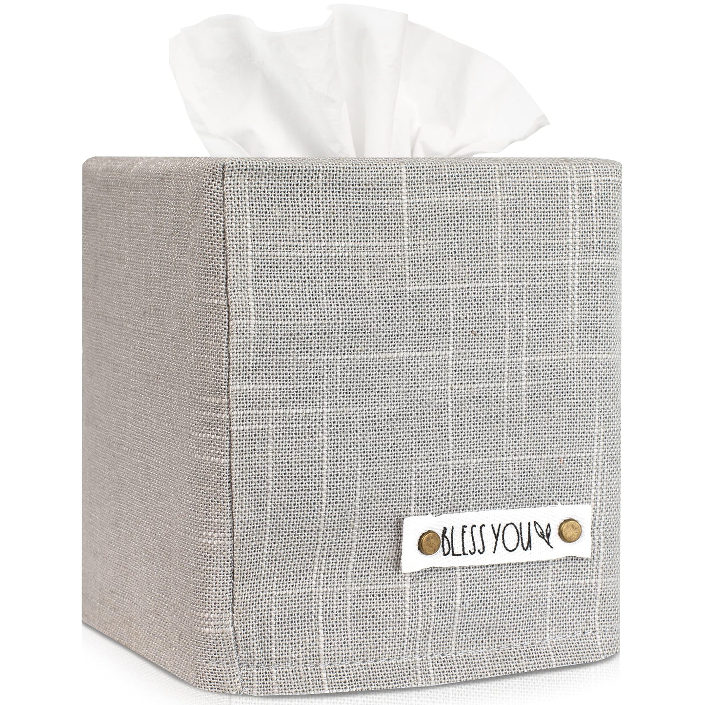 Stylish Tissue Box Cover - This Linen Holder Instantly Covers Your Square Tissue Boxes - The Perfect Cube Cover for Your Bathroom and Home
