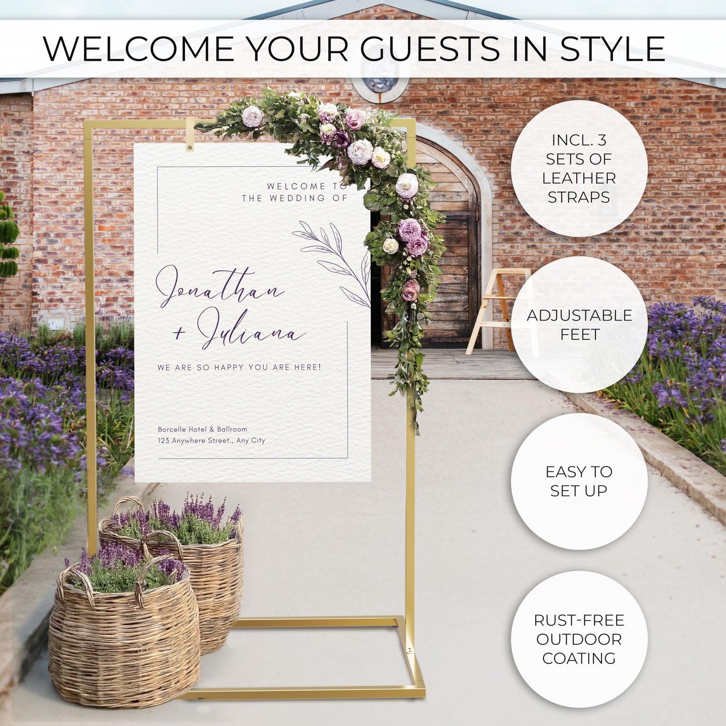 Beautiful Wedding Sign Stand - The Perfect Welcome to Our Wedding Sign - Aesthetic Holder Stand to Welcome Your Guests