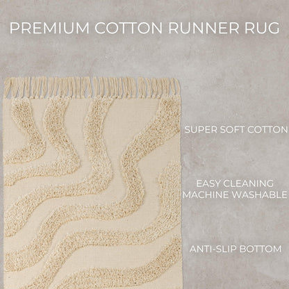 Chic 2x3 Boho Cotton Rug with Tassels – Soft & Washable Bathroom Mat for a Cozy, Modern Home