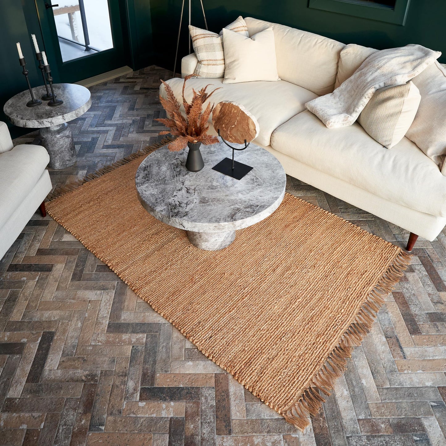 KIBAGA 2x3 ft Jute Rug - Soft and Non-Slip Mat, Perfect for Enhancing Your Bathroom or Modern Home Decor