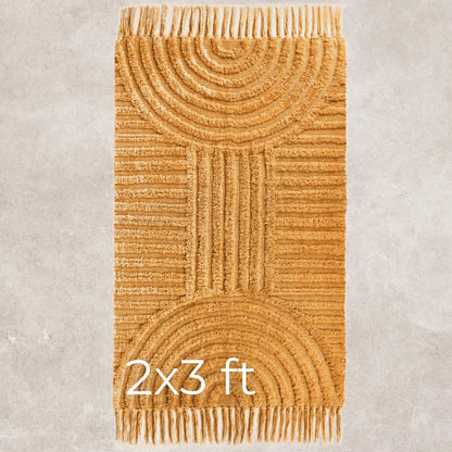 KIBAGA Beautiful Boho Rug with Tassels for Your Bathroom - Soft 2 x 3 ft. Cotton Rug Fits Perfectly Into Your Bath - Washable, Non-Slip Mat Ideal to Enhance Any Modern Home Decor, 24 x 36 inch